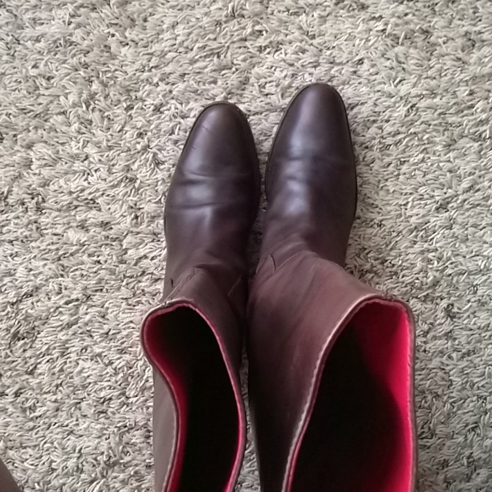 Burberry Riding Boots Brown Leather Horse Bit Knee - Picture 3 of 8